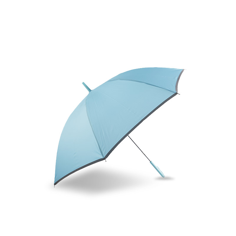 ছোট টাটকা হালকা নীল পঞ্জি, রিফ্লেক্টিভ স্ট্রিপের সাথে সোজা ছাতা-0E6B0037