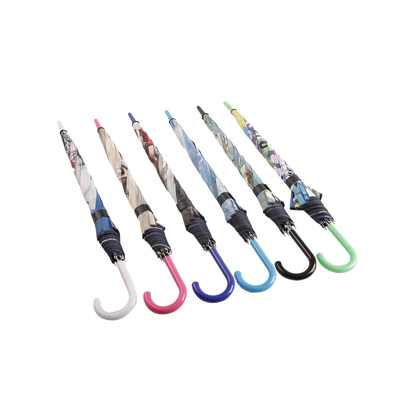 কালো প্রলিপ্ত সোজা ছাতা-0E6B0080 সহ ল্যান্ডস্কেপ পেইন্টিং প্রিন্টিং পঞ্জি