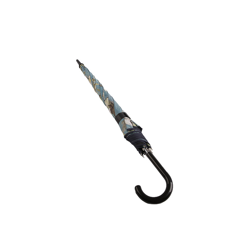 কালো প্রলিপ্ত সোজা ছাতা-0E6B0080 সহ ল্যান্ডস্কেপ পেইন্টিং প্রিন্টিং পঞ্জি