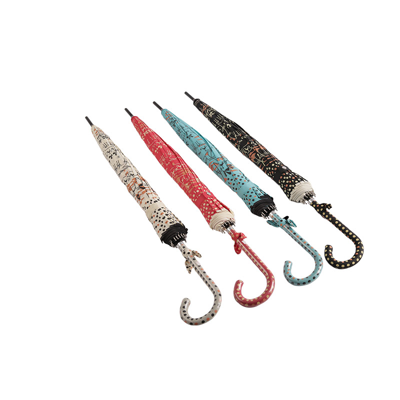 ডাবল স্টাইল বিড়াল এবং পোলকা ডট পঞ্জি প্রলিপ্ত সোজা ছাতা-0E6B0118