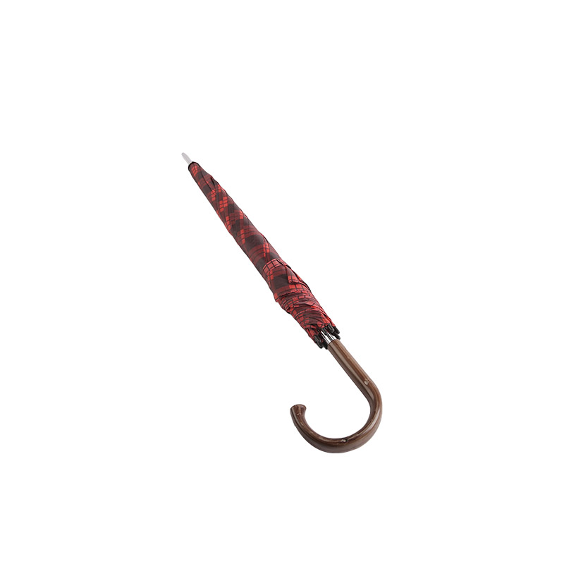 রেড প্লেড স্টুডেন্ট স্পিরিট পলিয়েস্টার স্ট্রেইট ছাতা-0E6B0329