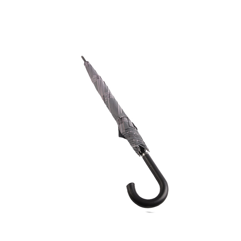 গাঢ় ধূসর চেকার্ড পঞ্জি স্ট্রেইট ছাতা-0E6B0351