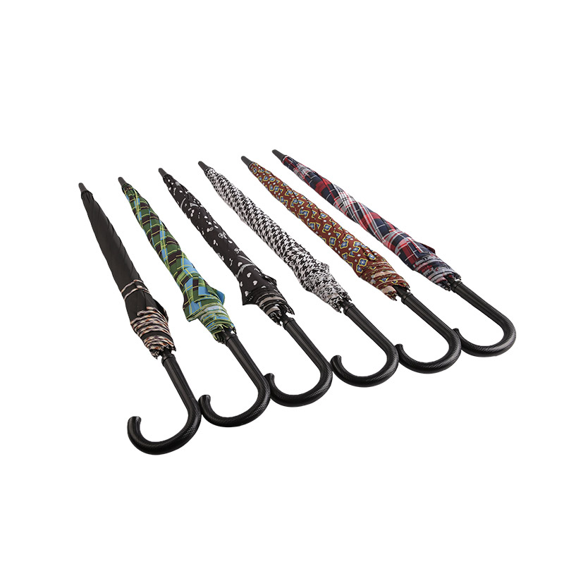 তিন রঙের স্ট্রাইপ মিশ্রিত পঞ্জি সোজা ছাতা-0E6B0378