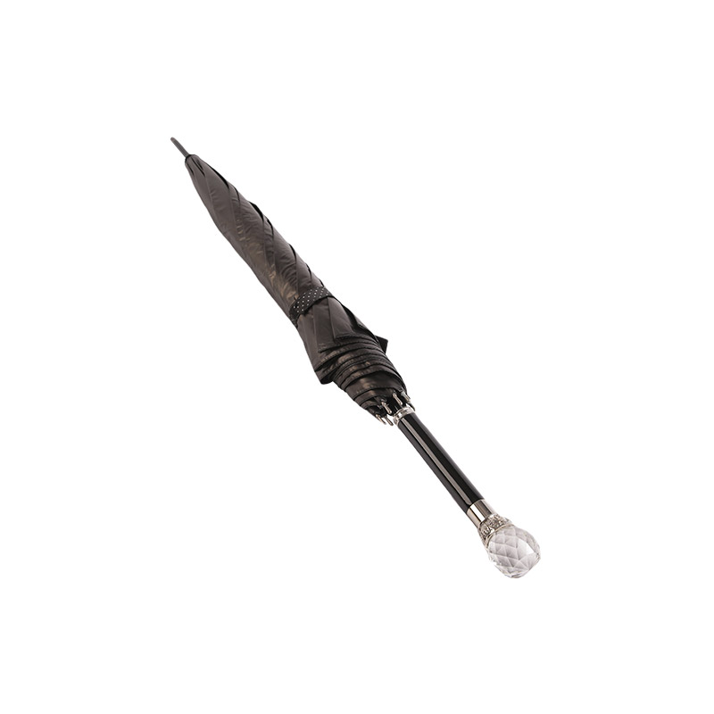 কালো প্রলেপযুক্ত সোজা ছাতা-0E6B0733 সহ বায়ুমণ্ডলীয় গ্রেড হ্যান্ডেল পঞ্জি