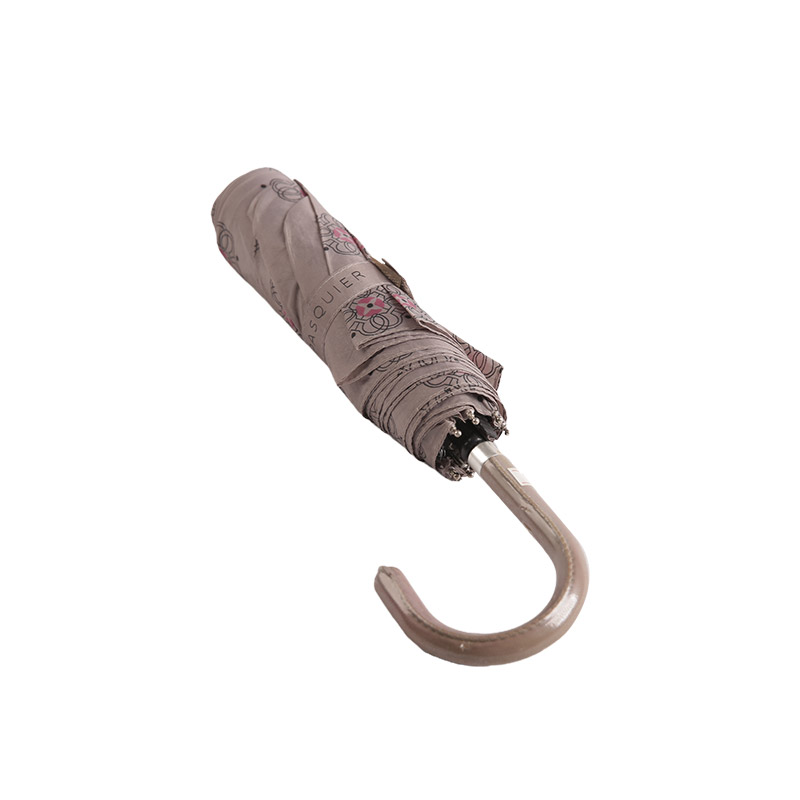 হালকা রঙের প্রিন্টিং পলিয়েস্টার তিন-ভাঁজ ছাতা-0E6B0739